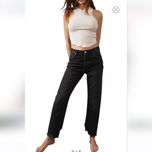 We The Free Distressed Tapered Baggy Boyfriend Jeans Panther Size 26